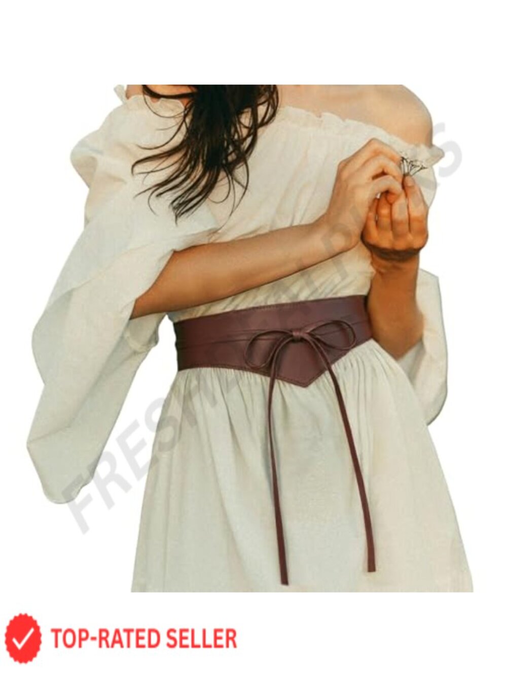 Wide PU Leather Renaissance Obi Belt Corset Tie Ren Faire Costume